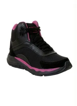 Perfecta - Tênis Cano Médio Preto em Tecido Mesh e Camurça - PERFECTA