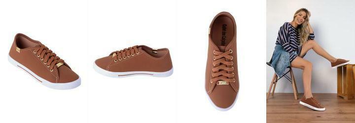 Tnis Caramelo com Detalhes em Dourado