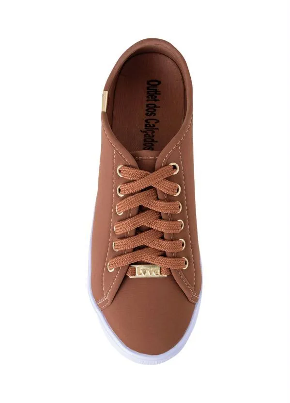 Perfecta - Tênis Caramelo com Detalhes em Dourado 3