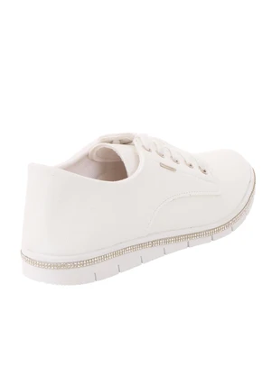 Perfecta - Tênis Casual Branco com Detalhe de Strass - PERFECTA