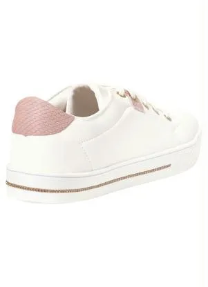 Perfecta - Tênis Casual Branco com Detalhe Dourado - PERFECTA