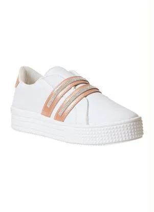 Perfecta - Tênis Casual Branco com Detalhe em Strass - PERFECTA