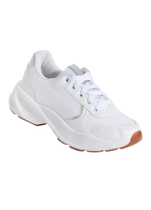 Perfecta - Tênis Casual Branco com Detalhes em Mesh - PERFECTA