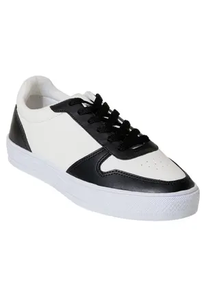 Perfecta - Tênis Casual Branco com Preto em Sintético - PERFECTA