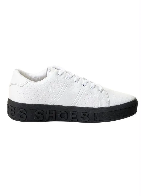 Perfecta - Tênis Casual Branco com Sola Preta