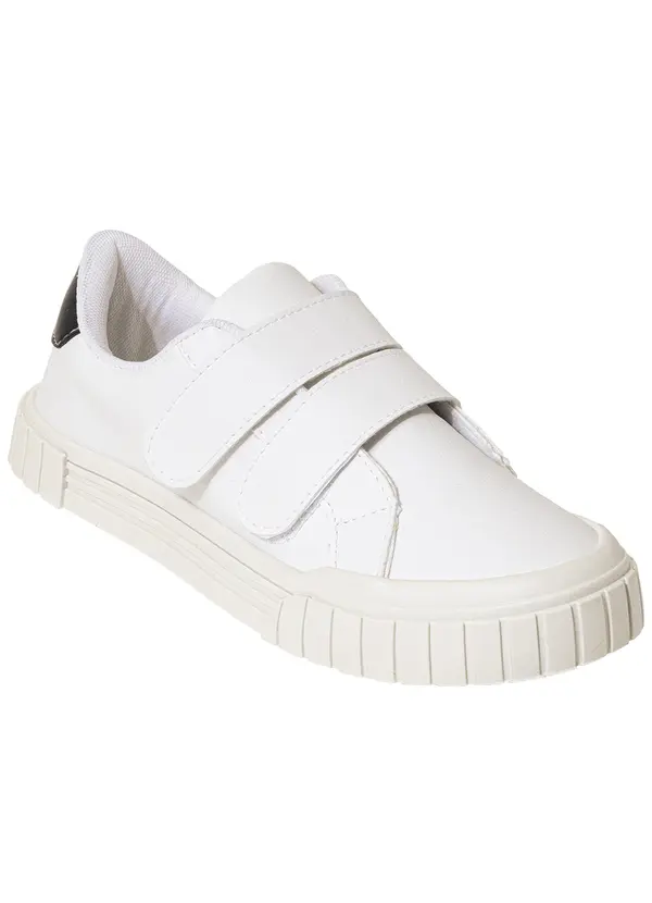 Perfecta - Tênis Casual Branco com Velcro Duplo