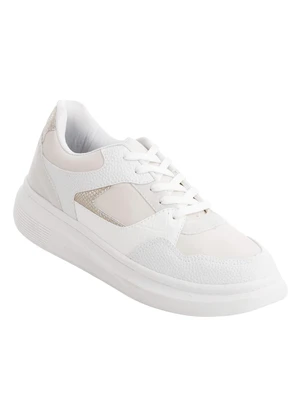 Perfecta - Tênis Casual Branco em Sintétco Texturizado - PERFECTA