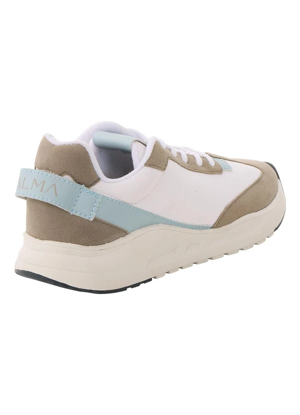 Perfecta - Tênis Casual Branco em Tecido com Sintético 2