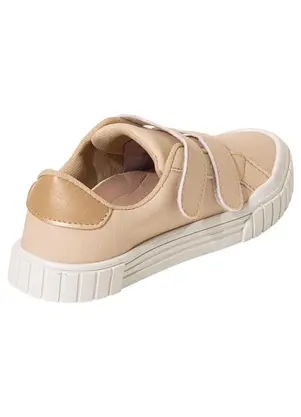 Perfecta - Tênis Casual Creme com Velcro Duplo - PERFECTA