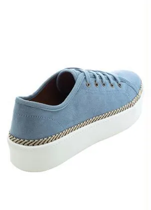 Perfecta - Tênis Casual Feminino Azul em Camurça - PERFECTA