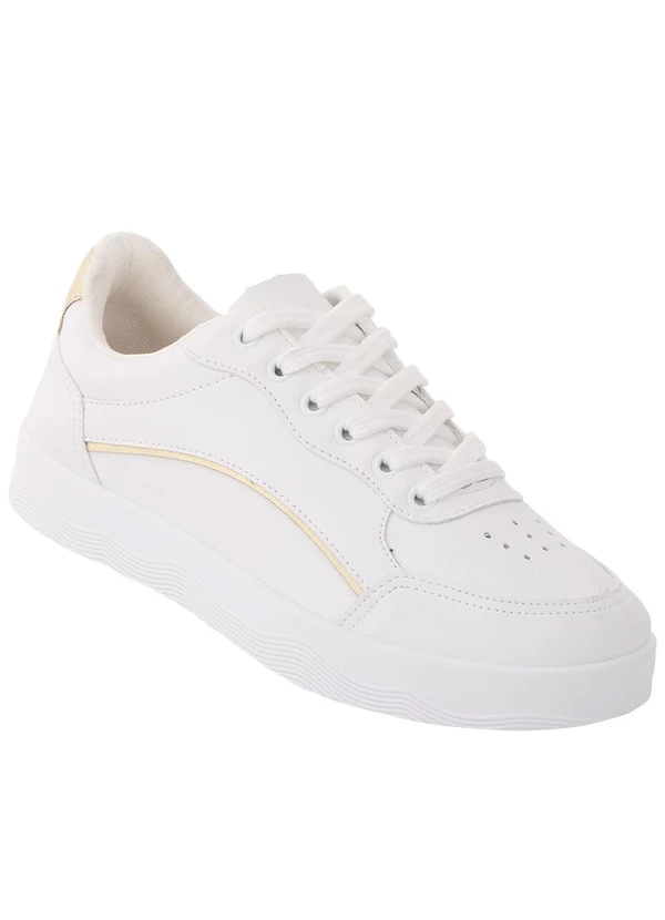 Perfecta - Tênis Casual Feminino Branco em Sintético