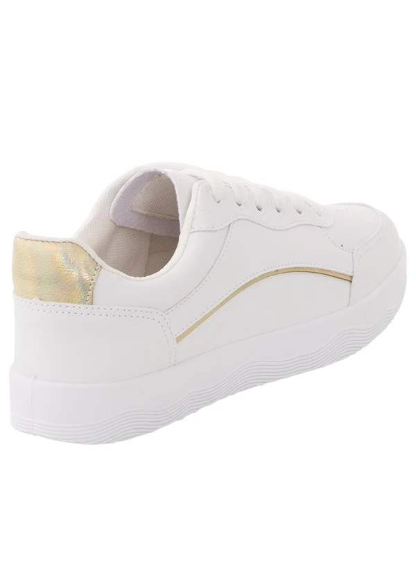 Perfecta - Tênis Casual Feminino Branco em Sintético 3
