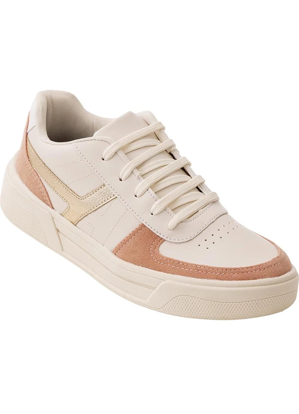 Perfecta - Tênis Casual Off White em Material Sintético