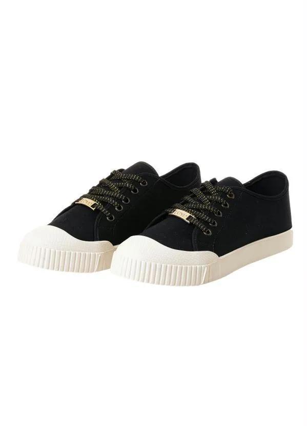Perfecta - Tênis Casual Preto com Adereço Dourado 4