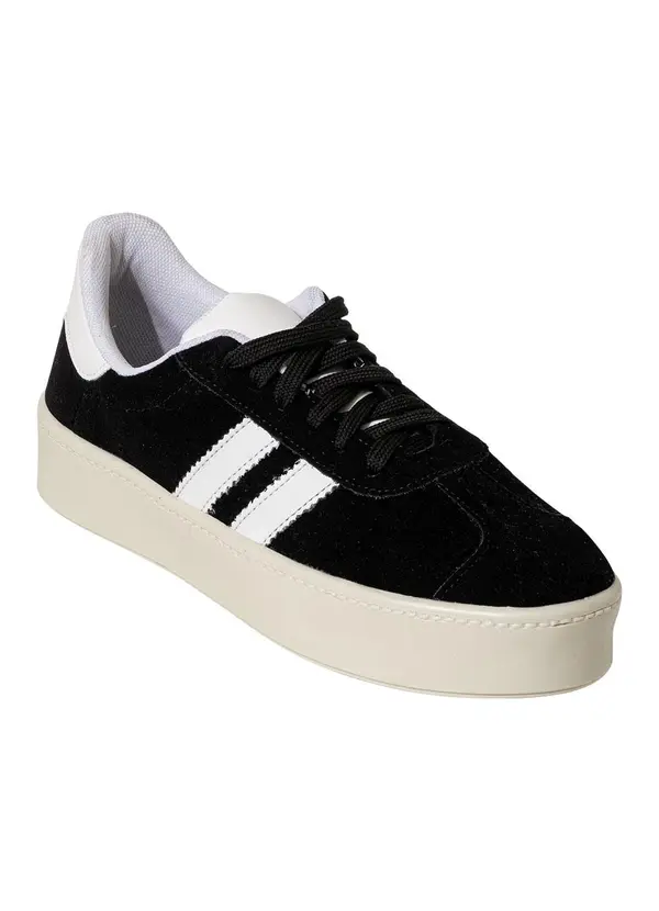 Perfecta - Tênis Casual Preto em Camurça Sintética 3