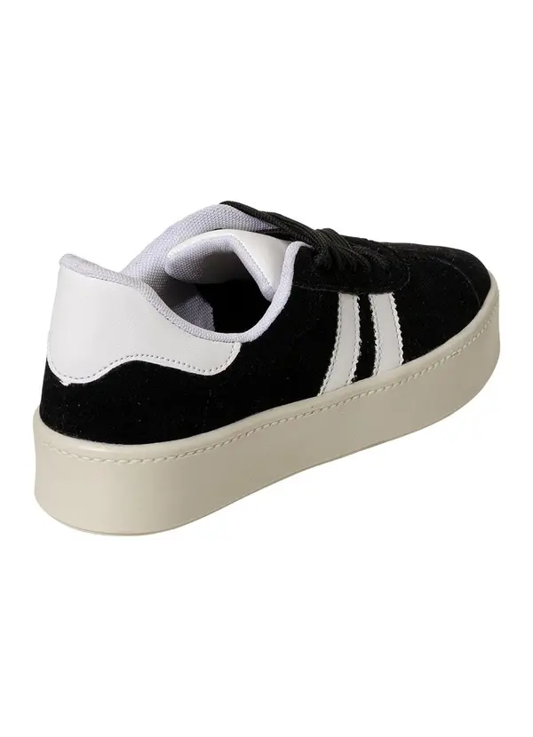 Perfecta - Tênis Casual Preto em Camurça Sintética 4