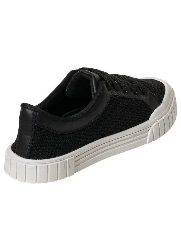 Perfecta - Tênis Casual Preto em Tecido com Sintético 2