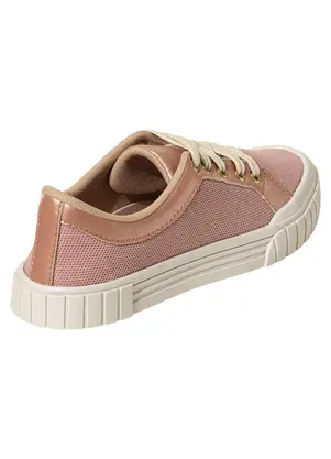 Perfecta - Tênis Casual Rose em Tecido com Sintético - PERFECTA