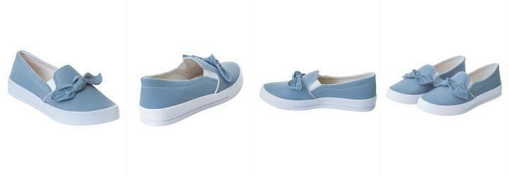 T�nis Feminino Azul com La�o