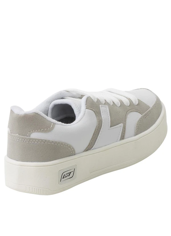 Perfecta - Tênis Feminino Cinza com Detalhes em Camurça 2