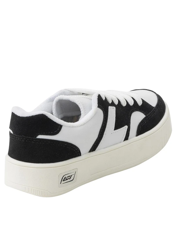 Perfecta - Tênis Feminino Preto com Detalhes em Camurça 2