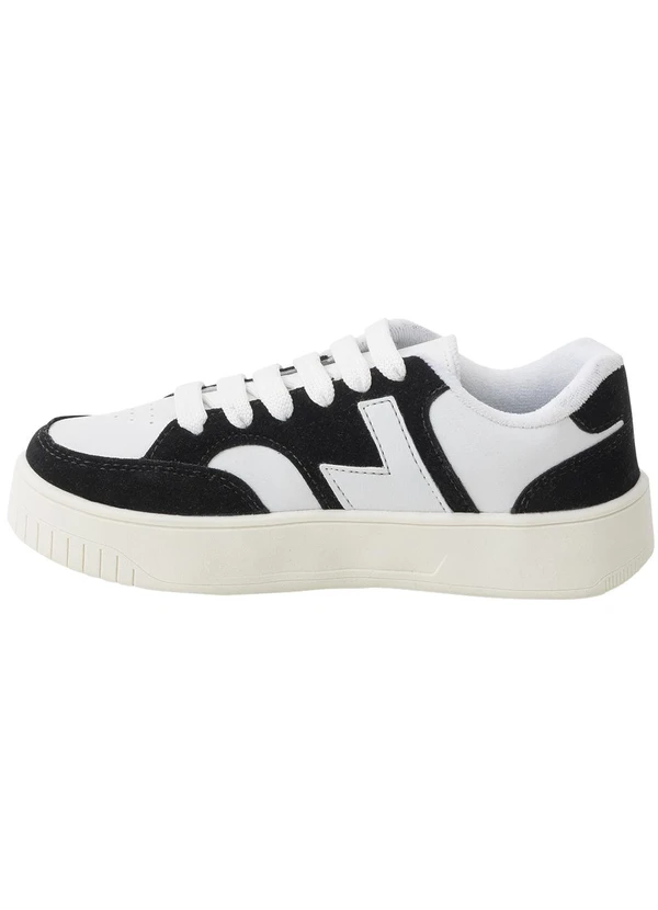 Perfecta - Tênis Feminino Preto com Detalhes em Camurça 3