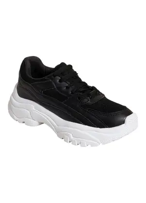 Perfecta - Tênis Feminino Preto em Sintético e Mesh - PERFECTA