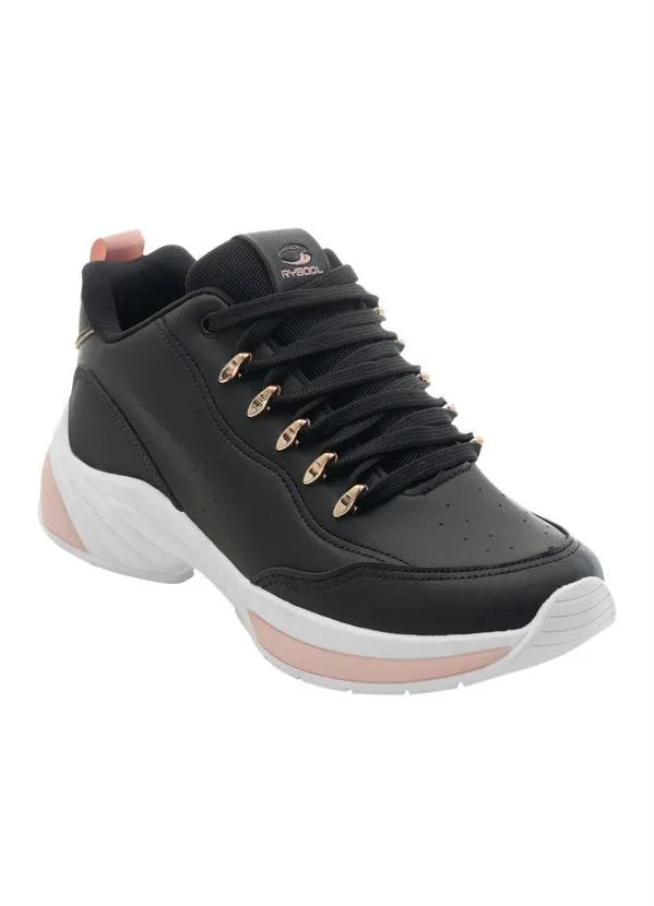 Perfecta - Tênis Preto com Adereços Dourados