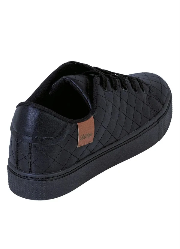 Perfecta - Tênis Preto em Sintético com Detalhe Matelassê 2