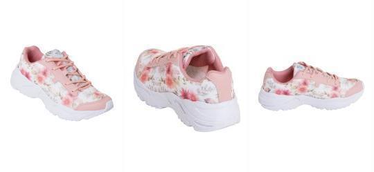 Tnis Rosa em Tecido Estampado com Sinttico