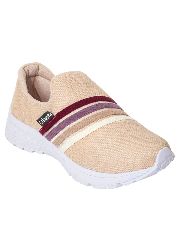 Perfecta - Tênis Esporte Bege em Tecido