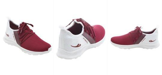 T�nis Esporte Bord� e Branco em Tecido