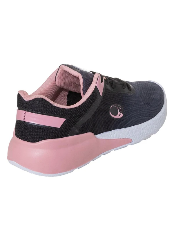 Perfecta - Tênis Esporte Preto com Rosê em Tecido 4