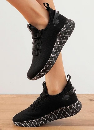 Perfecta - Tênis Esporte Preto com Sola Desenhada - PERFECTA