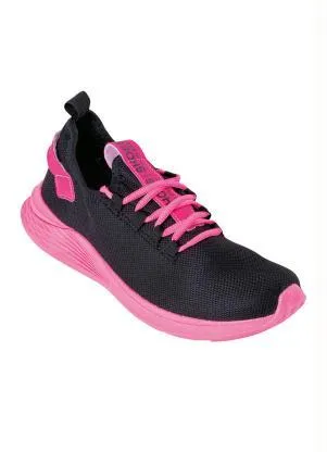 Perfecta - Tênis Esporte Preto e Pink em Tecido Mesh - PERFECTA