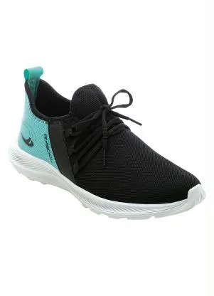 Perfecta - Tênis Esporte Preto e Verde Água em Tecido - PERFECTA