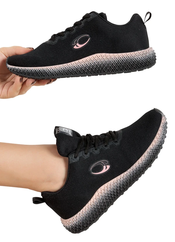 Perfecta - Tênis Esporte Preto em Tecido