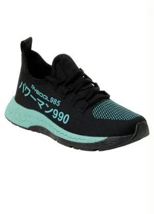 Perfecta - Tênis Esporte Verde Água com Detalhes Estampados - PERFECTA