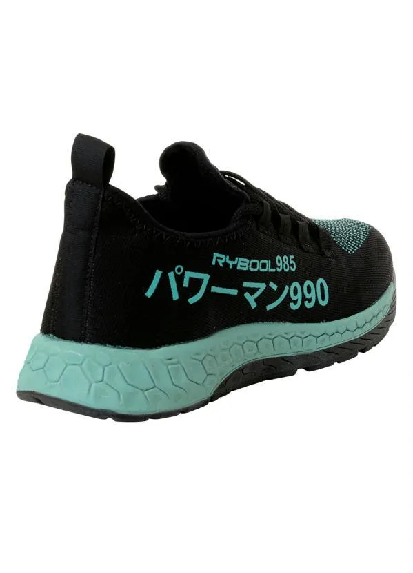 Perfecta - Tênis Esporte Verde Água com Detalhes Estampados 2