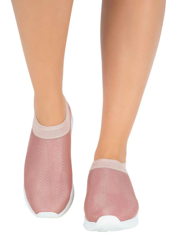 Perfecta - Tênis Rosê em Tecido com Elástico 8