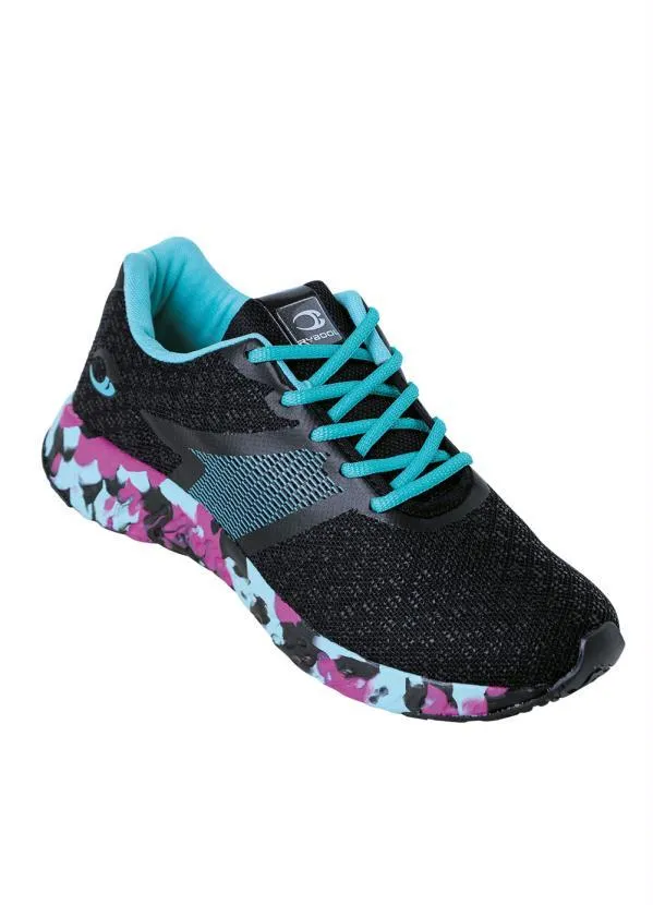 Perfecta - Tênis Verde Água em Tecido Estampado