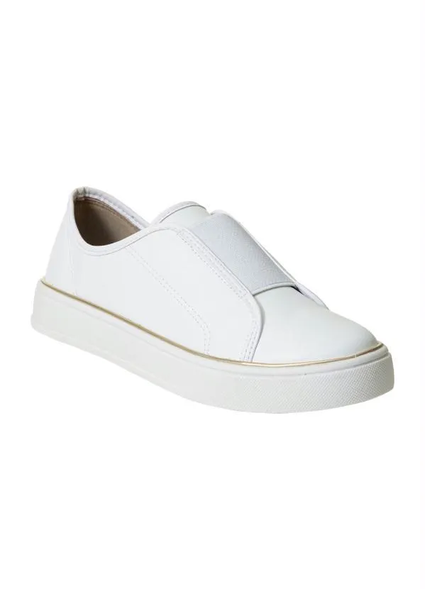 Beira Rio - Tênis Beira Rio Branco em Sintpetico