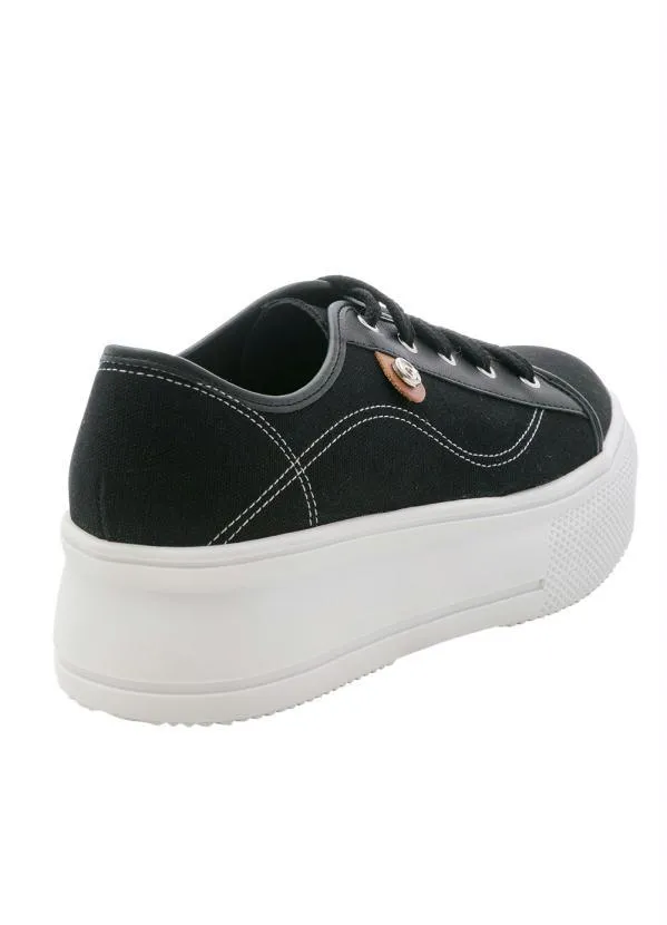 Beira Rio - Tênis Beira Rio Preto em Tecido 2