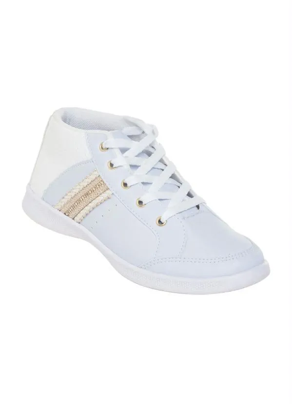 Perfecta - Tênis Branco Cano Médio com Detalhes de Brilho