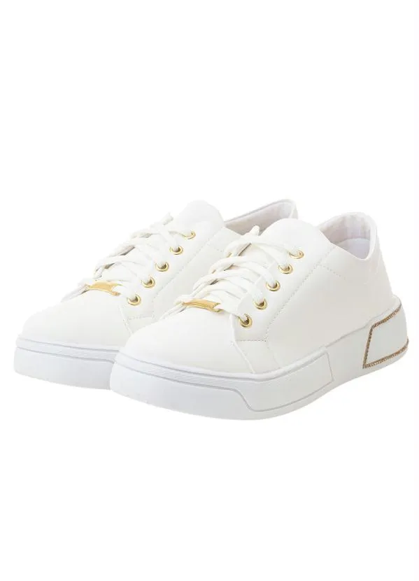 Perfecta - Tênis Casual Branco com Detalhe no Solado 4
