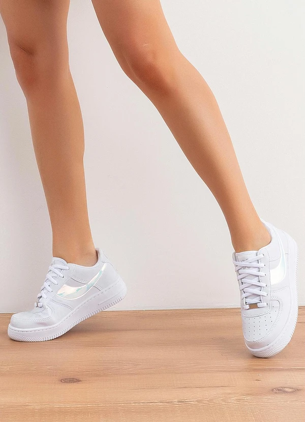 Perfecta - Tênis Casual Branco em Sintético