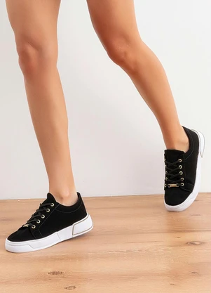 Perfecta - Tênis Casual Preto com Detalhe no Solado - PERFECTA