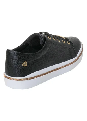 Perfecta - Tênis Casual Preto com Sintético Texturizado - PERFECTA