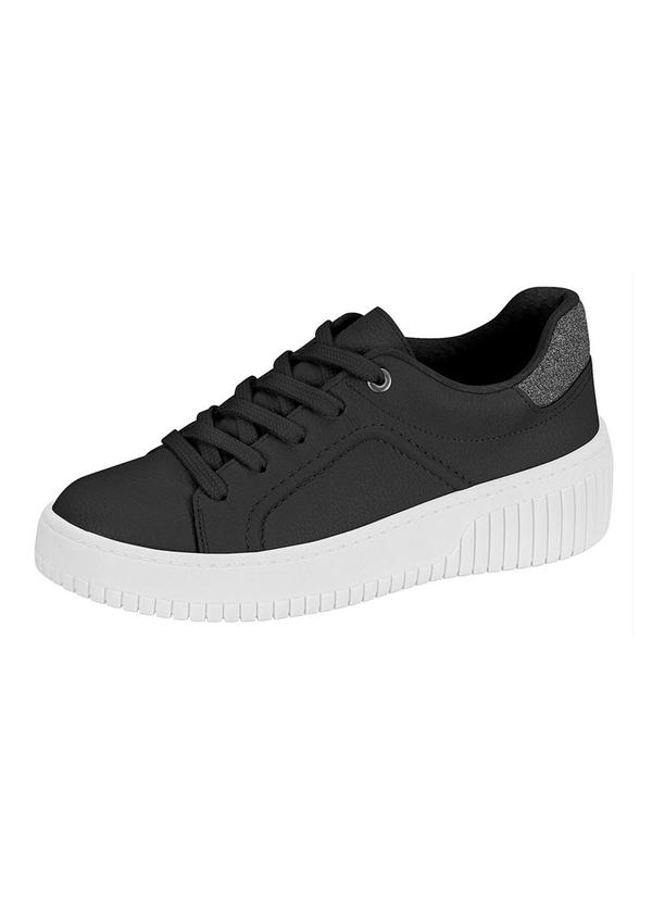 Rovitex - Tenis Feminino Casual com Detalhe Brilho Preto