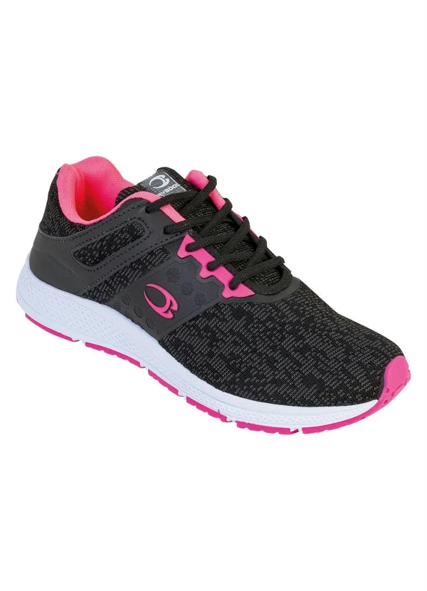 Perfecta - Tênis Feminino Preta e Rosa com Detalhes